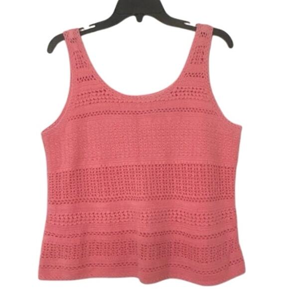 Vintage Y2K White Stag Pink Crochet Summer Cropped Top XL Festival Concert - Picture 1 of 10